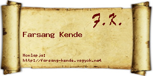 Farsang Kende névjegykártya